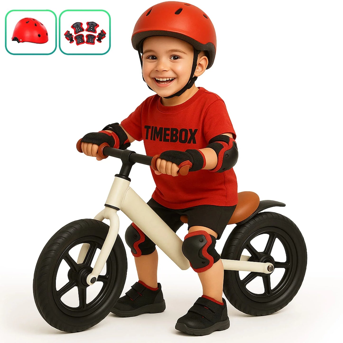 Bicicleta de echilibru Timebox, Fara pedale, Sa reglabila, Instalare rapida, Alb