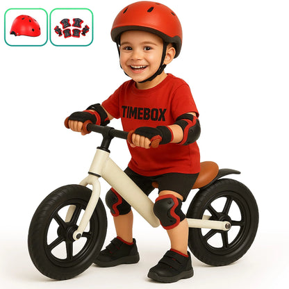 Bicicleta de echilibru Timebox, Fara pedale, Sa reglabila, Instalare rapida, Alb