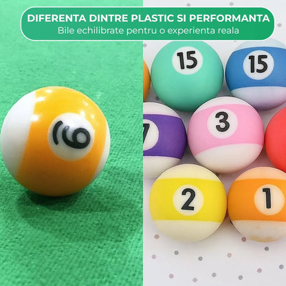 Masa de Biliard Mini Timebox, Bile, Triunghi, Creta), Maro