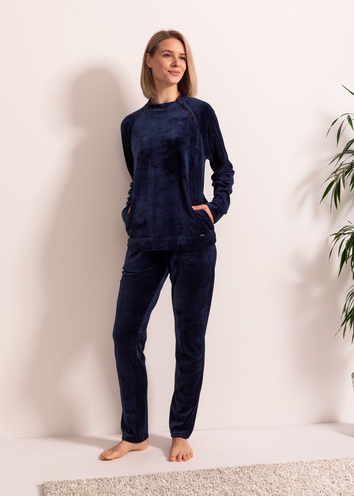 Hanorac Damă Velvet Bleumarin