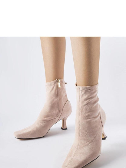 Botine cu toc Solea, Model 204738, Roz - material Zam din piele ecologică  Înălţimea tocului 7 cm