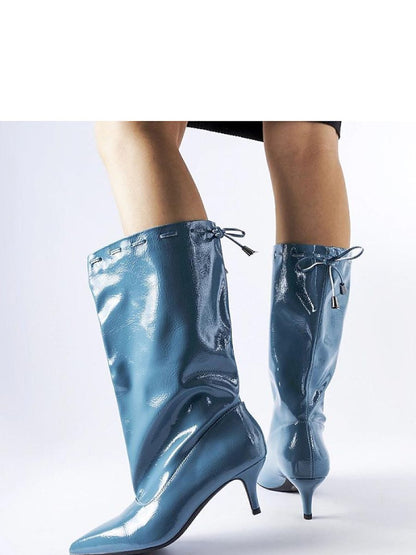 Botine cu toc Solea, Model 204742, Albastru - material Zam din piele ecologică  Înălţimea tocului 5,5 cm