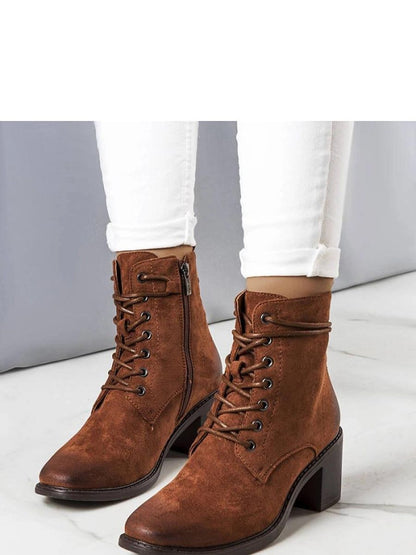 Botine cu toc Solea, Model 205139, Maro - Înălţimea tocului 6,5 cm