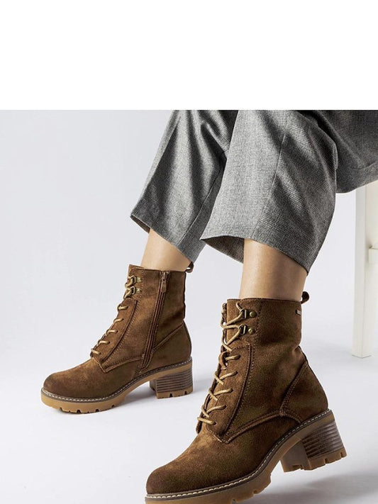 Botine cu toc Solea, Model 205853, Maro - material Zam din piele ecologică  Înălţimea tocului 5,5 cm