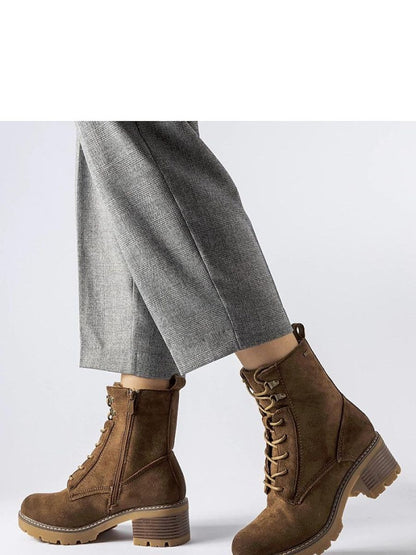 Botine cu toc Solea, Model 205853, Maro - material Zam din piele ecologică  Înălţimea tocului 5,5 cm