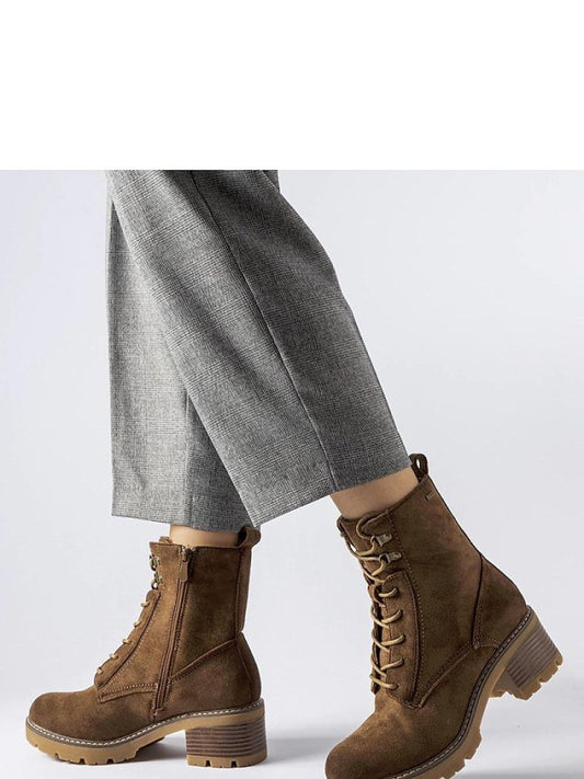 Botine cu toc Solea, Model 205853, Maro - material Zam din piele ecologică  Înălţimea tocului 5,5 cm