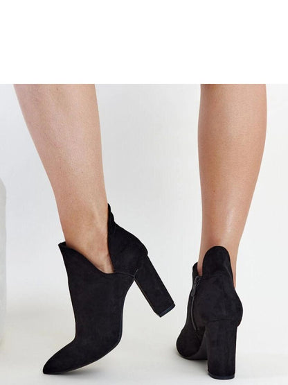 Botine cu toc Solea, Model 206462, Negru - material Zam din piele ecologică  Înălţimea tocului 8,5 cm