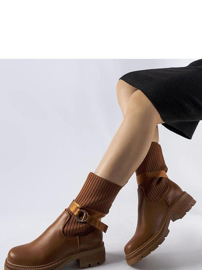 Botine cu toc Solea, Model 206486, Maro - Înălţimea tocului 4,5 cm