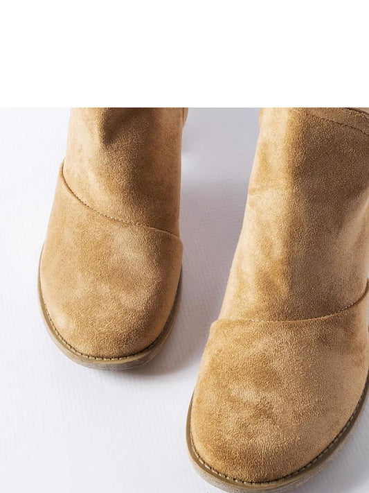 Botine cu toc Solea, Model 206573, Bej - material Zam din piele ecologică  Înălţimea tocului 8 cm