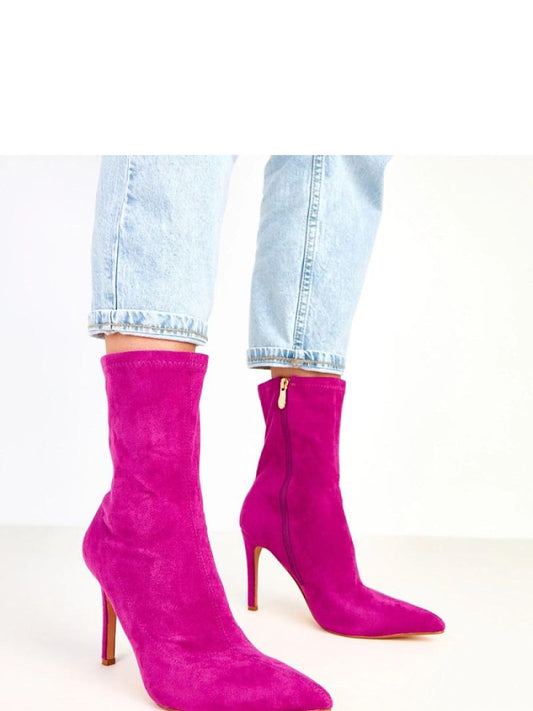 Botine cu toc Solea, Model 217905, Violet - material piele artificiala piele  Footbed pânză  Înălţimea carâmbului 17 cm Înălţimea tocului 10.5 cm