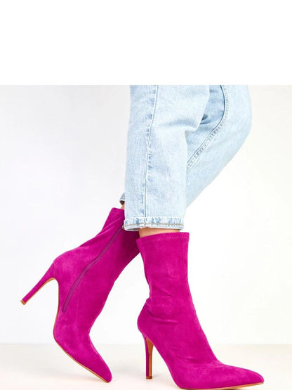 Botine cu toc Solea, Model 217905, Violet - material piele artificiala piele  Footbed pânză  Înălţimea carâmbului 17 cm Înălţimea tocului 10.5 cm