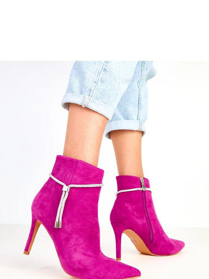 Botine cu toc Solea, Model 217913, Violet - material piele artificiala piele  Footbed pânză  Înălţimea carâmbului 13 cm Înălţimea tocului 9 cm