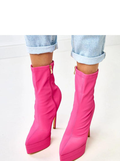 Botine cu toc Solea, Model 217958, Roz - material Satin  Footbed pânză  Înălţimea carâmbului 16 cm Înălţimea tocului 15.5 cm Înălţimea platformei 4.5 cm