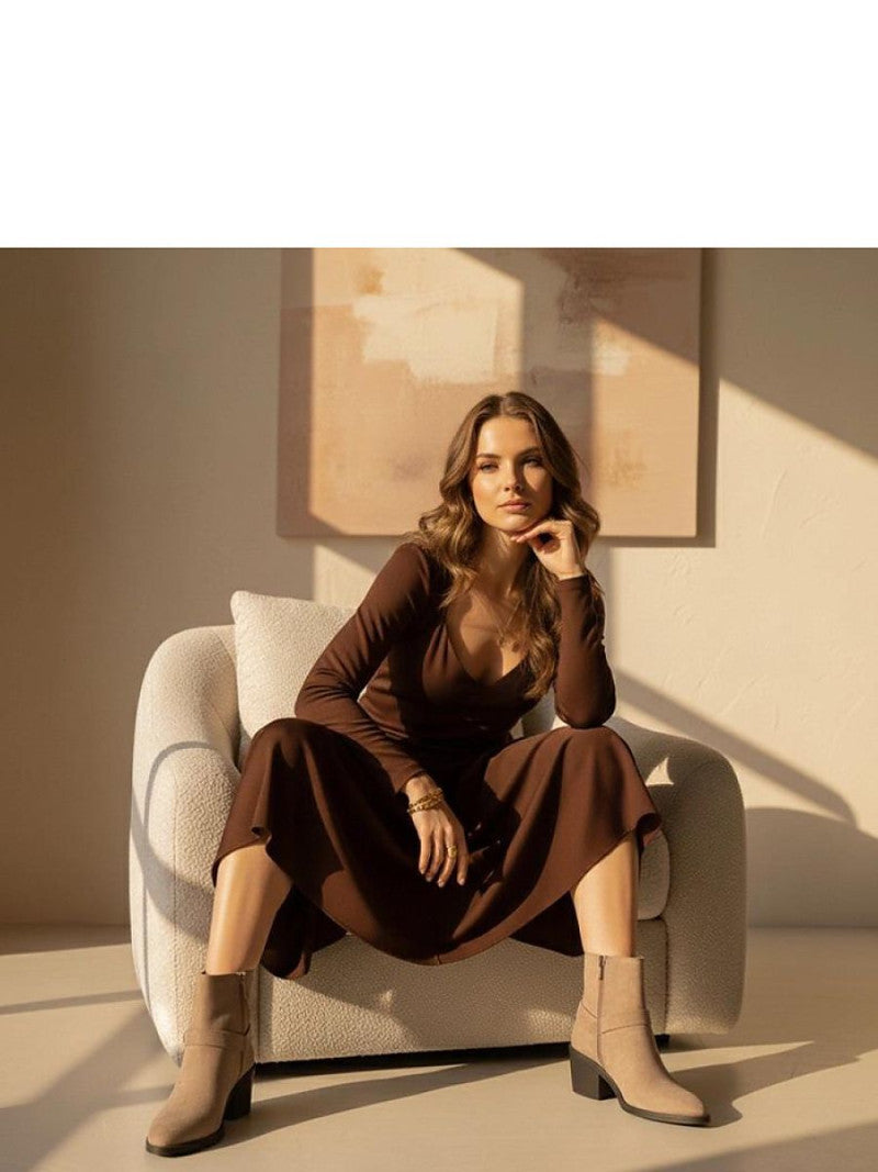 Botine cu toc Solea, Model 222049, Gri - material piele artificiala piele  Footbed pânză  Înălţimea carâmbului 12 cm Înălţimea tocului 7 cm