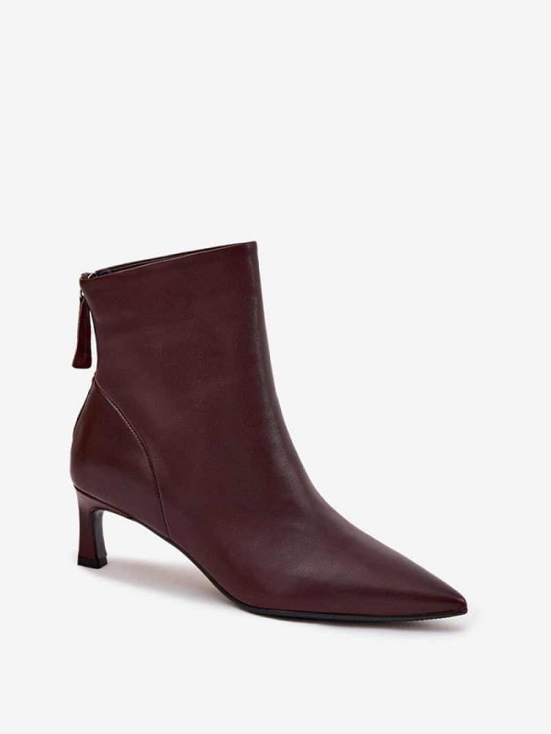 Botine cu toc Step in style, Model 219120, Roşu - material piele naturala  Footbed pânză  Înălţimea carâmbului 13.5 cm Înălţimea tocului 5.5 cm