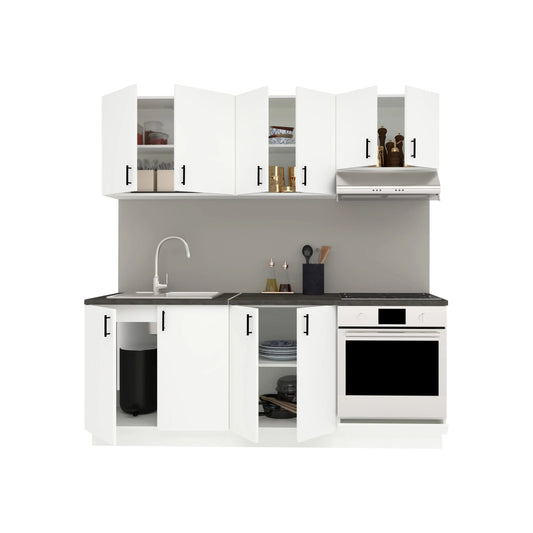 Set Bucatarie haaus Karo V10, Alb, Blat Thermo 28 mm, L 200 cm