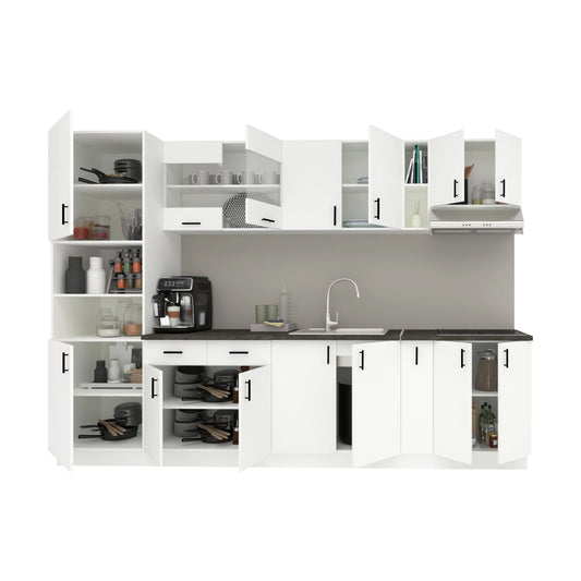 Set Bucatarie haaus Karo V26, Alb, Blat Thermo 28 mm, L 300 cm
