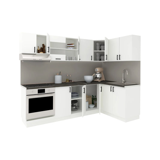 Set Bucatarie Colt haaus Karo V34, Alb, Blat Thermo 28 mm, L 240 x 140 cm