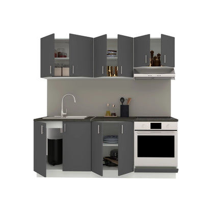 Set Bucatarie haaus Karo V10, Antracit/Alb, Blat Thermo 28 mm, L 200 cm