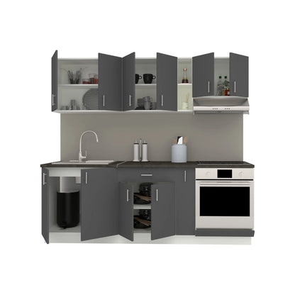 Set Bucatarie haaus Karo V14, Antracit/Alb, Blat Thermo 28 mm, L 220 cm