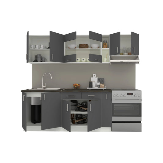 Set Bucatarie haaus Karo V16, Antracit/Alb, Blat Thermo 28 mm, L 240 cm
