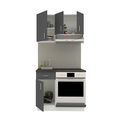 Set Bucatarie haaus Karo V1, Antracit/Alb, Blat Thermo 28 mm, L 100 cm