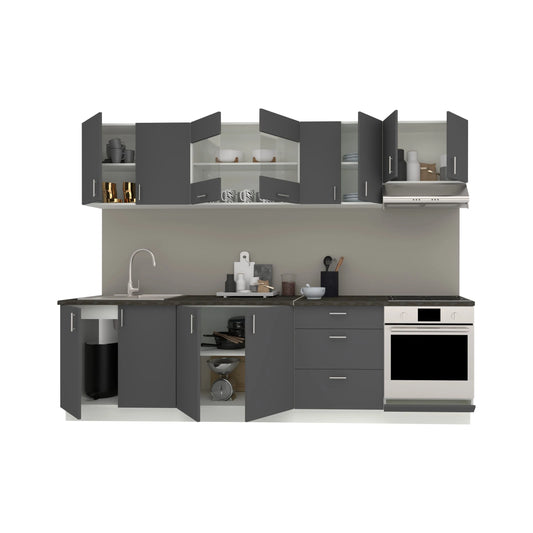 Set Bucatarie haaus Karo V22, Antracit/Alb, Blat Thermo 28 mm, L 280 cm