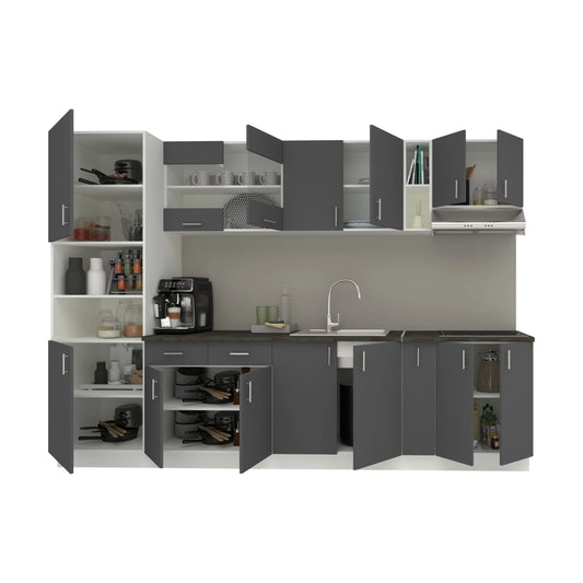 Set Bucatarie haaus Karo V26, Antracit/Alb, Blat Thermo 28 mm, L 300 cm