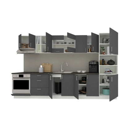 Set Bucatarie haaus Karo V31, Antracit/Alb, Blat Thermo 28 mm, L 340 cm