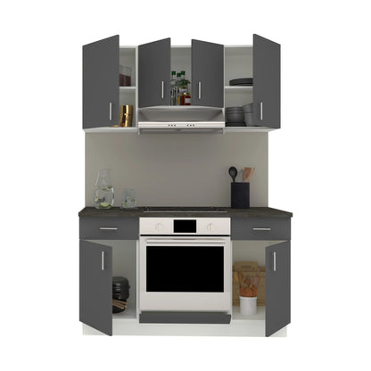 Set Bucatarie haaus Karo V5, Antracit/Alb, Blat Thermo 28 mm, L 140 cm