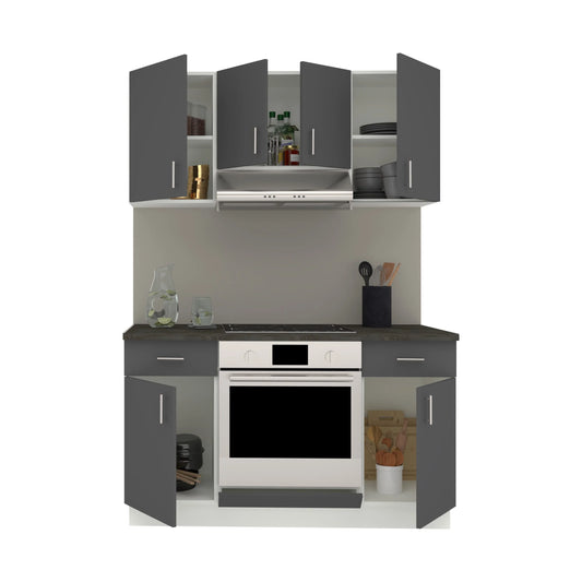 Set Bucatarie haaus Karo V5, Antracit/Alb, Blat Thermo 28 mm, L 140 cm