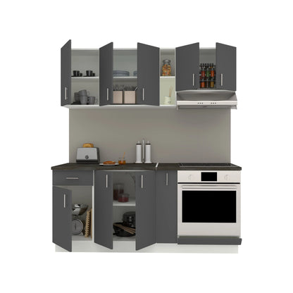Set Bucatarie haaus Karo V9, Antracit/Alb, Blat Thermo 28 mm, L 180 cm