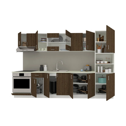 Set Bucatarie haaus Karo V30, Stejar Bronz/Alb, Blat Thermo 28 mm, L 320 cm