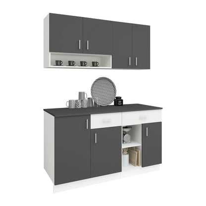Set Bucatarie haaus Berna, Antracit/Alb, L 140 cm