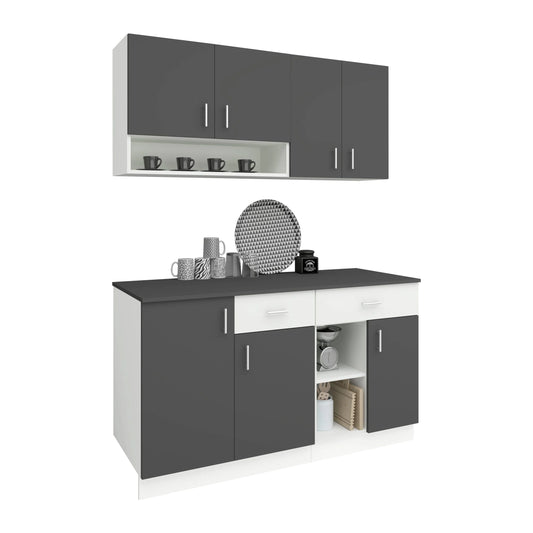 Set Bucatarie haaus Berna, Antracit/Alb, L 140 cm