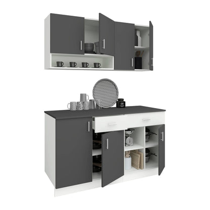 Set Bucatarie haaus Berna, Antracit/Alb, L 140 cm