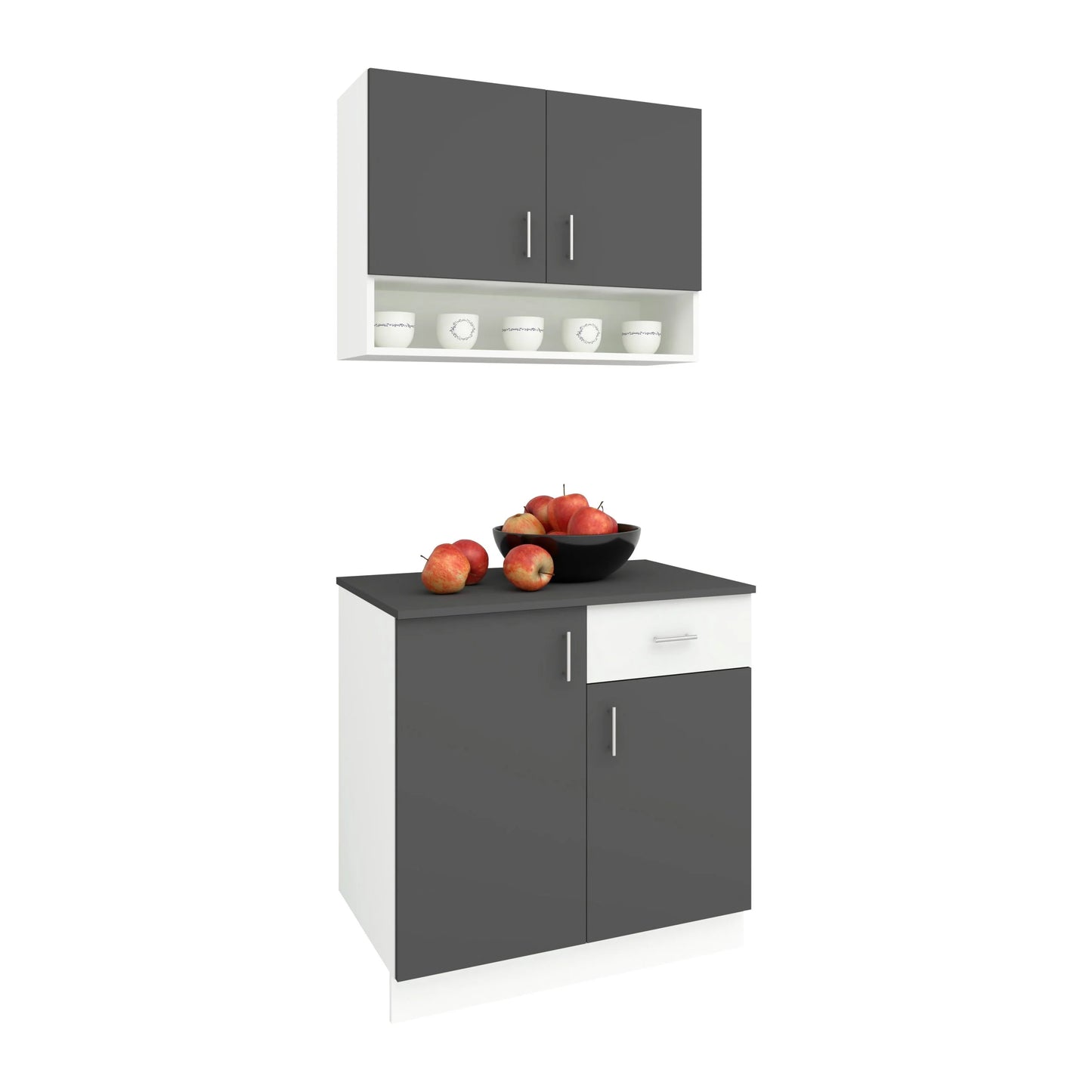 Set Bucatarie haaus Berna, Antracit/Alb, L 80 cm
