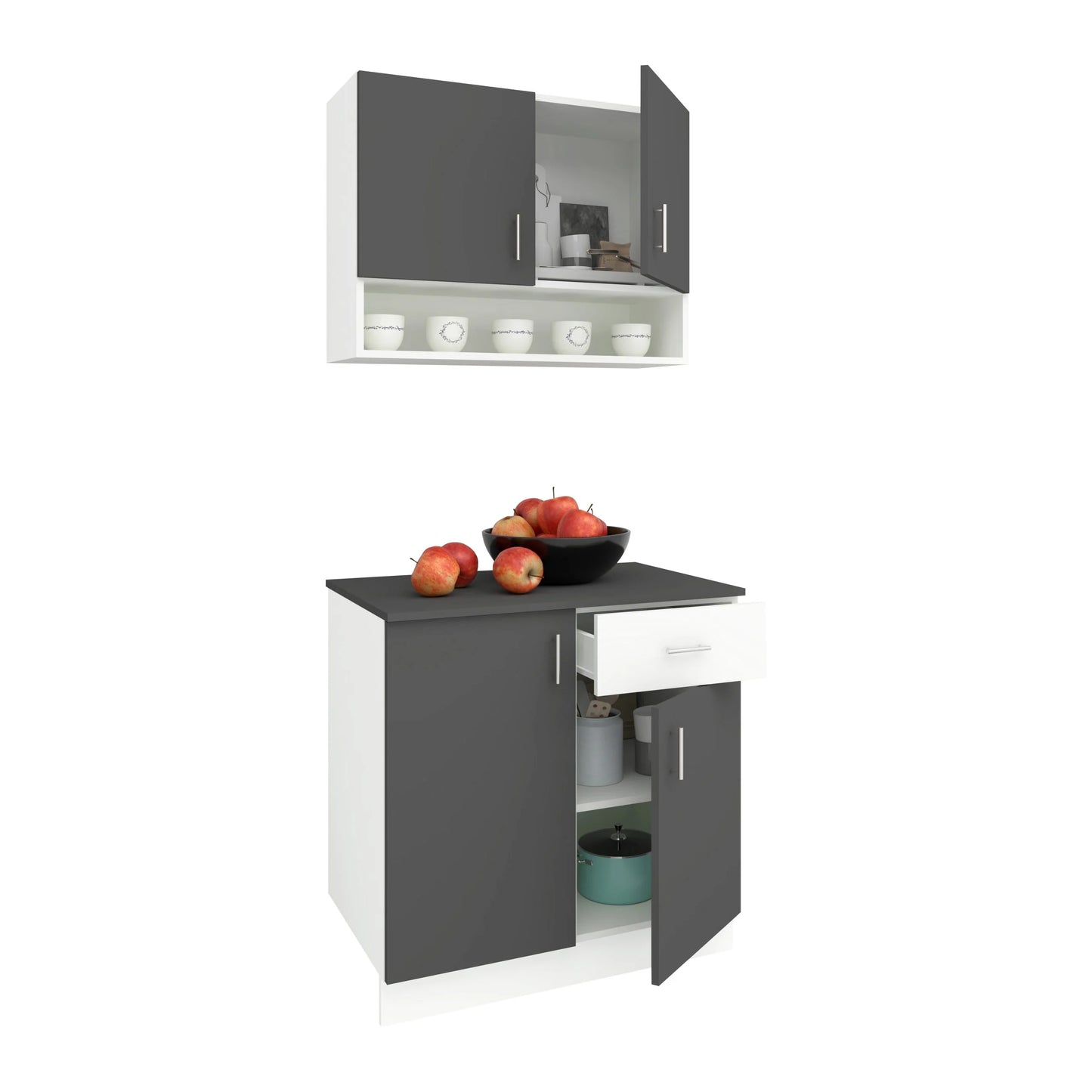 Set Bucatarie haaus Berna, Antracit/Alb, L 80 cm