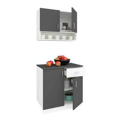 Set Bucatarie haaus Berna, Antracit/Alb, L 80 cm