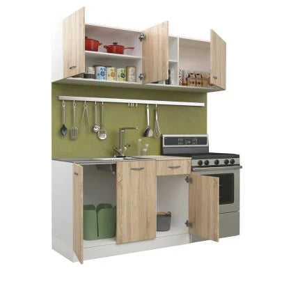 Set Bucatarie haaus Kara, Stejar Sonoma/Alb, L 180 cm