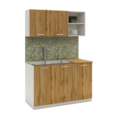 Set Bucatarie haaus Ara, Stejar Wotan/Alb, L 120 cm