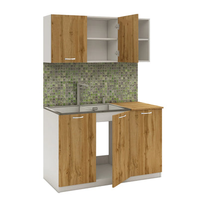 Set Bucatarie haaus Ara, Stejar Wotan/Alb, L 120 cm