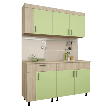 Set Bucatarie haaus Reno, Stejar Sonoma/Verde, L 150 cm