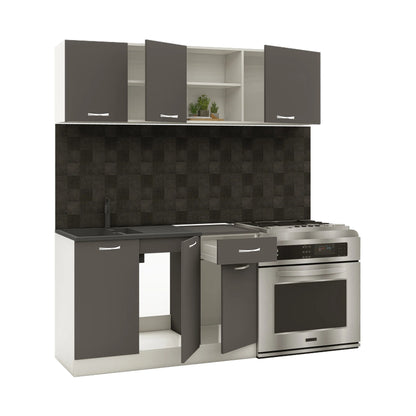 Set Bucatarie haaus Kara, Antracit/Alb, L 180 cm