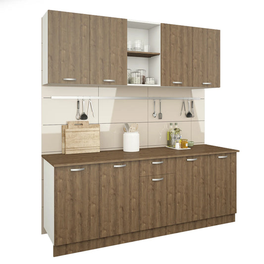 Set Bucatarie haaus Nisa, Stejar Bronz/Alb, L 200 cm