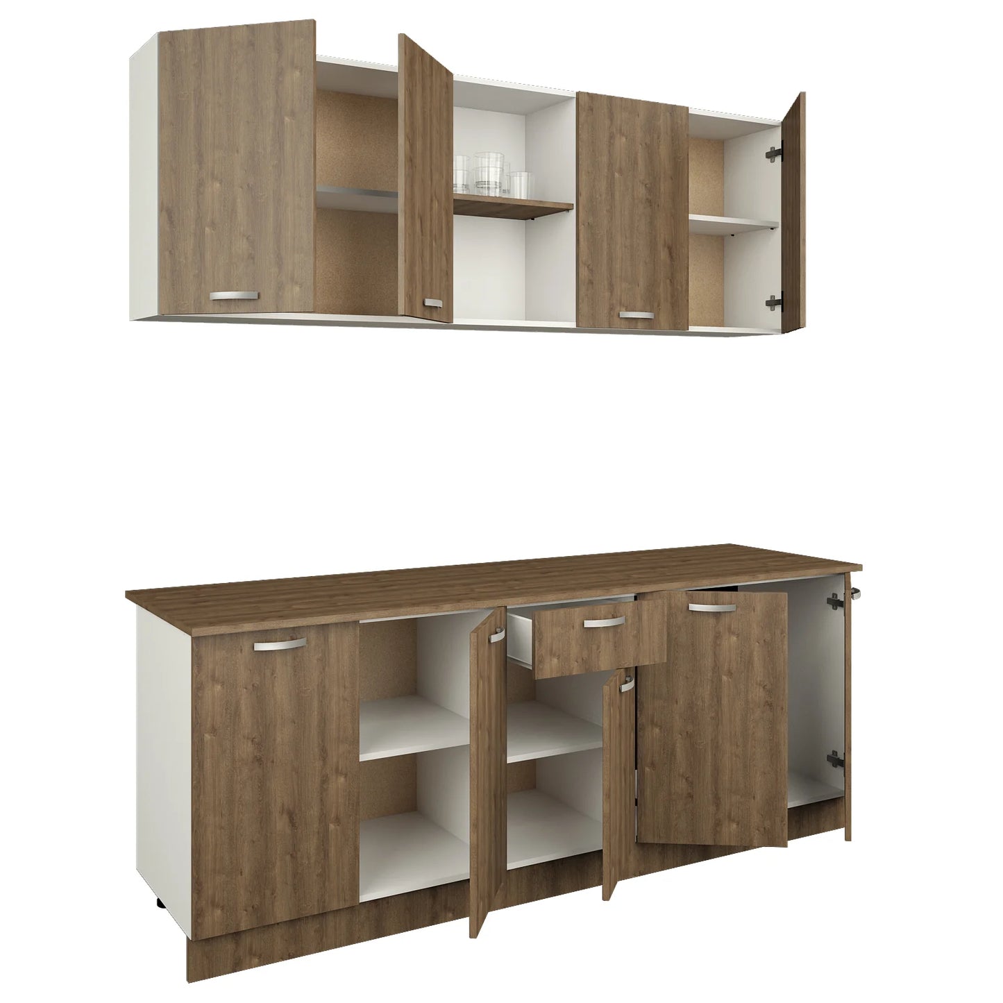 Set Bucatarie haaus Nisa, Stejar Bronz/Alb, L 200 cm