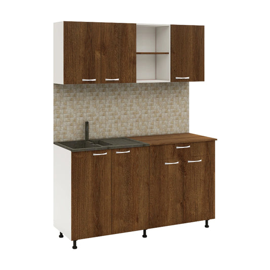 Bucatarie haaus Roma, Stejar Bronz/Alb, L 160 cm