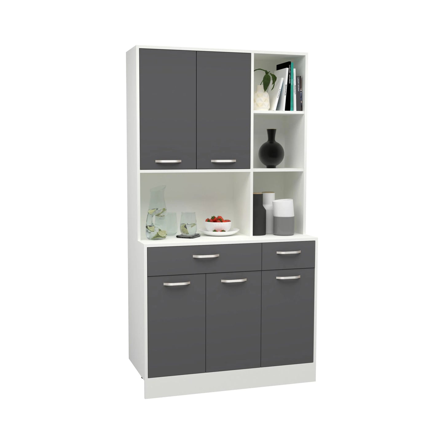 Bufet haaus Hugo, Antracit/Alb, 100 x 44 x 188 cm