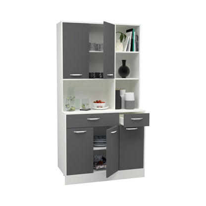 Bufet haaus Hugo, Antracit/Alb, 100 x 44 x 188 cm