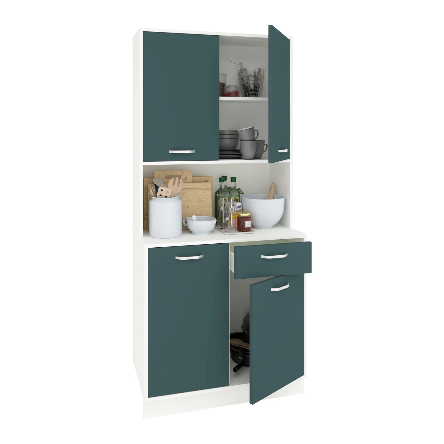 Bufet haaus Oma, Verde Petrol/Alb, L 84 cm